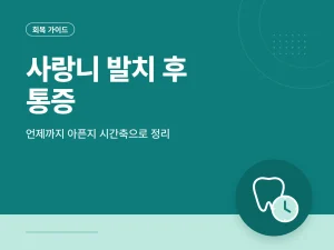사랑니 발치 후 통증 회복 가이드 썸네일